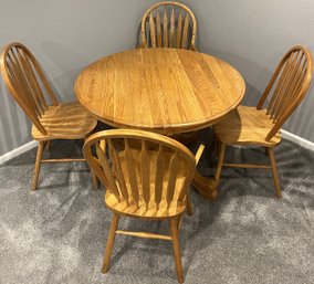 Wood Table & 4 Chairs - (B)