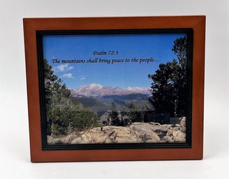 Psalm 72:3 Mountain Picture In Wood Frame
