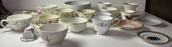 Box Full Of Vintage Porcelain Teacups & More - (B5)