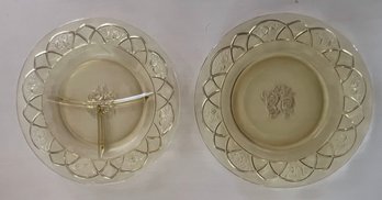 Vintage Federal Glass Co. Depression Glass Plates 'Rosemary Dutch Rose' Pattern