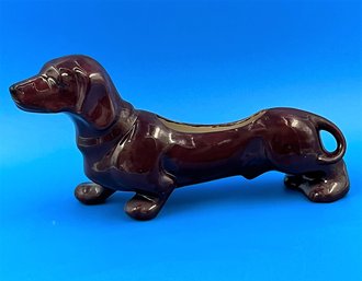 Vintage Dachshund Dog Ceramic Planter