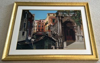 Large Wood Framed Venice Signed/Numbered Framed Art Print #186/195 By J.B Berkow- (BC)