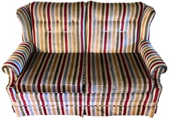 Vintage B & R Furniture Corp. Striped Upholstered Love Seat - (FR)