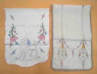 Vintage Hand Embroidered Table Runners