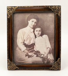 Old Time Picture In Wood & Metal Picture Frame