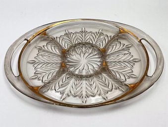 Vintage Jeannette Glass Oval 5 Section Serving Dish