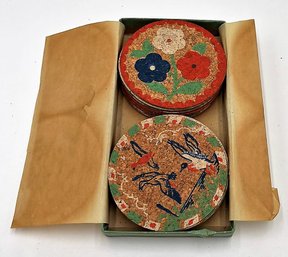 Vintage Set Of 24 Cork Coaster By Lowell In Original Box