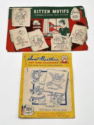 Lot Of 2 Vintage Aunt Martha's & Superior Hot Iron Transfers