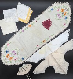 Vintage Embroidered  Linens