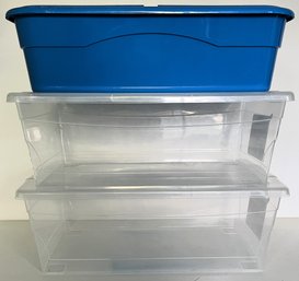 3 Lidded Storage Totes - (B9)