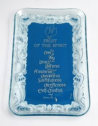 Vintage Glass Tray 'Gifts Of The Spirit'