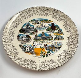 Vintage Decorative Collectible Iowa State Souvenir Plate