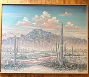 Large Painting - Streched Canvas - Desert Landscape By Artist Lee Reynolds