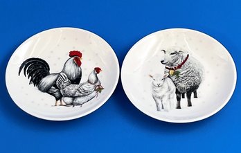 Rooster & Sheep Decorative Plates