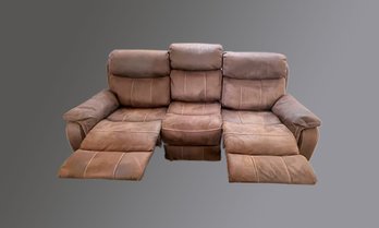 Double End Reclining Faux Suede Couch
