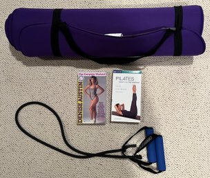 Roll Up Exercise Mat & Elastic Pull Cord - (BTP)