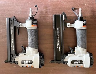 Lot Of 2 DeVilbiss Air Power Co. Pneumatic Brad Nailers With Safety Glasses In Case  (Model #ANK20)