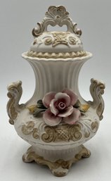 Vintage Italian Ceramic Lidded Vase - (LR)