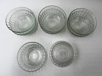 8 Vintage Depression Clear Glass Bowls: 1 Of 2 (d24)