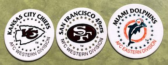3 NFL Pogs - 1994 (Chiefs, 49ers, Dolphins)