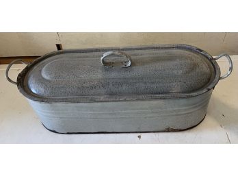 Vintage, Lidded Graniteware Trough