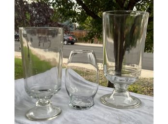 3 Glass Candle Holders