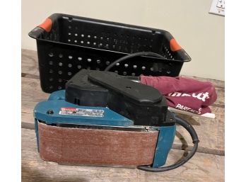 Belt Sander & Plastic Bin