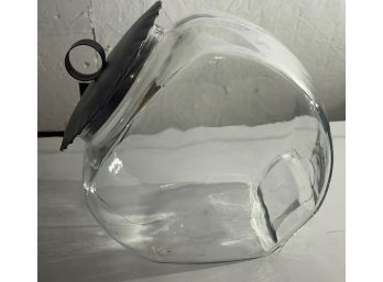 Small Glass Cookie Jar With Metal Lid