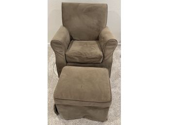 Microfiber Rocker / Swivel Chair With Gliding Footstool