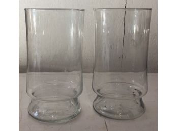 2 Glass Candle Holders