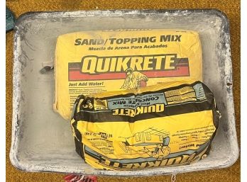 2 Bags Of QUIKRITE Concrete Mix In Plastic Tote