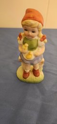 Vintage Flambro Collectors Choice Series Figurine Girl With Baby Chicks
