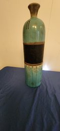Tall Decorative Blue/green Glass Vase