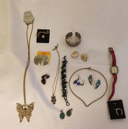 Jewelry Lot With Pretty Butterfly Necklace