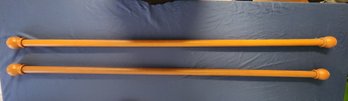 Two Wooden Curtain Rods 52'