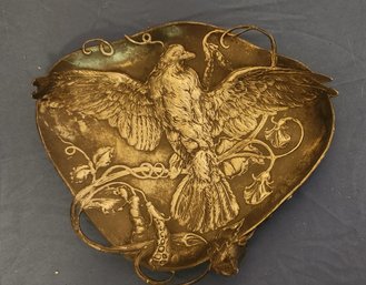 Silver Or Platinum Dove Serving Plate, Heavy. 10'