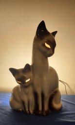 RARE Vintage Siamese Cat Lamp-works 14' Tall