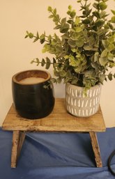 Plant, Candle, Shelf Decor