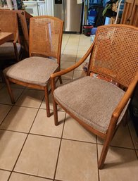 Set Of Six Dinning Table Chairs, Two With Arms, Four Without