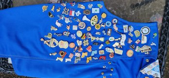 Exchange Club Of Alabama Vest And Pins - Over 300 Pins!