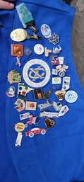 Exchange Club Of Alabama Vest And Pins - 50 Pins!