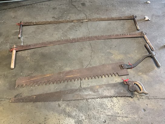 Grouping Of Antique Logging Hand Saws