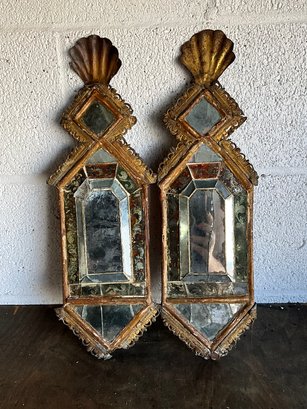 Pair Of Antique Venetian Wall Decor Mirrors