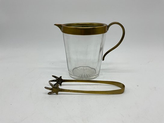 Mid Century Decanter Incl. Ice Tongs