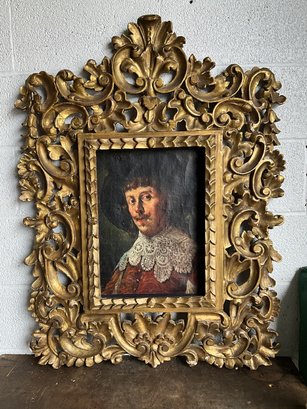 Antique Portrait  Of A Man Painting On Canvas