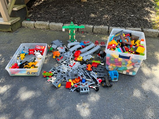 Large Grouping Of Lego Duplo Tracks, Animals And More