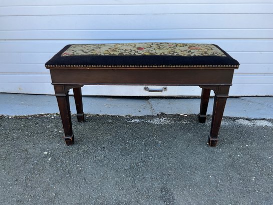 Vintage Tapestry Top Piano Bench