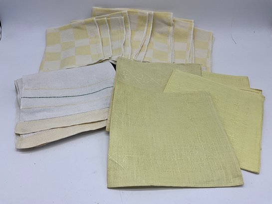 Grouping Of Vintage Linen Napkins And Dish Towel