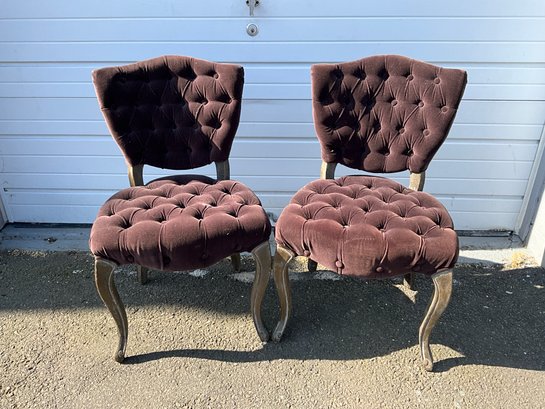 Pair Of Tufted Upholstered Chairs