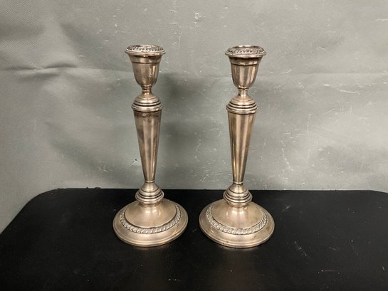 Alvin Sterling Silver Weighted Candlesticks